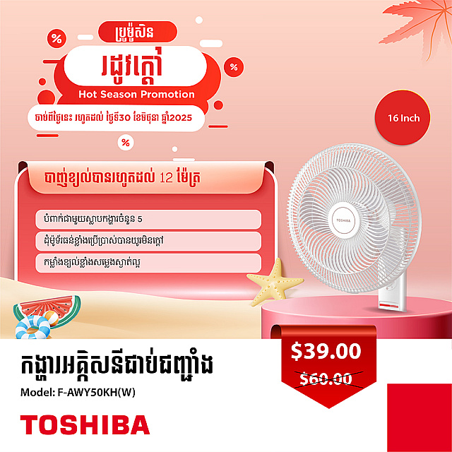 Toshiba Electric Fan 16 inch